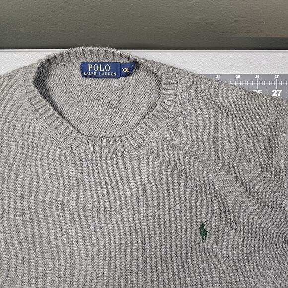 Polo Ralph Lauren Sweater XXL Gray Golf Preppy Academia Ivy League Knit Jumper - Picture 2 of 10